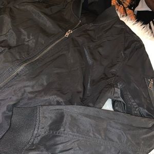 Men’s black flight jacket guess Large worn